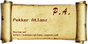 Pekker Atlasz névjegykártya